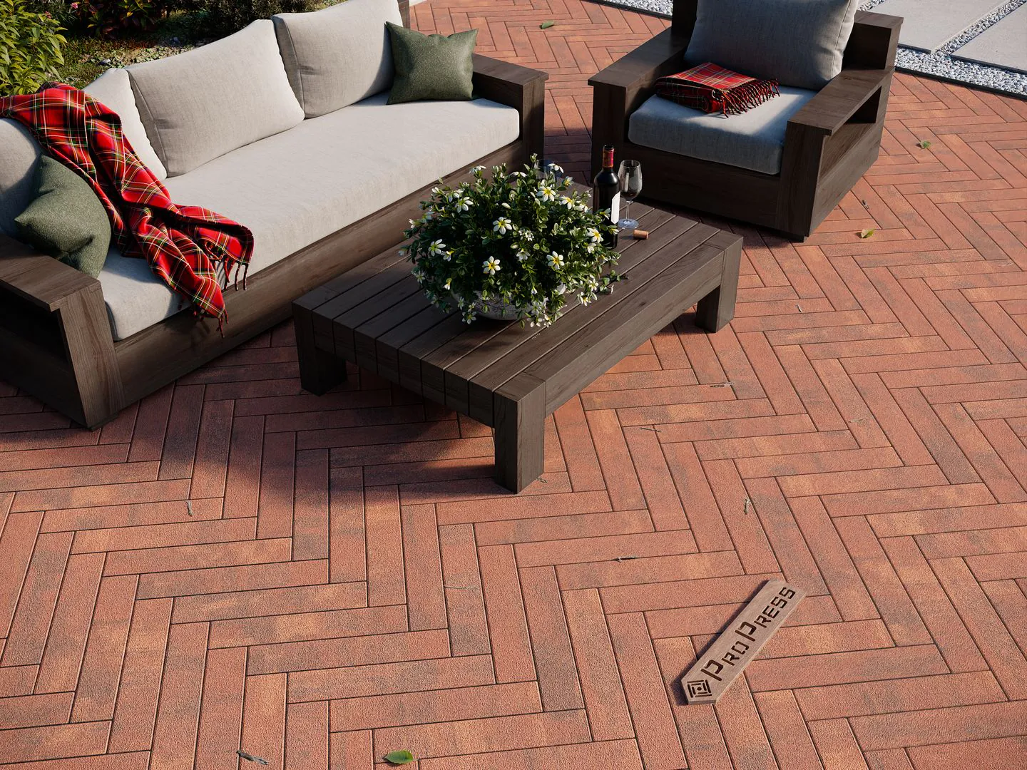 Тротуарная плитка Паркет 500х100 №13 "Сорренто", фактура гладкий, гранитная, мрамор, высота 60 мм